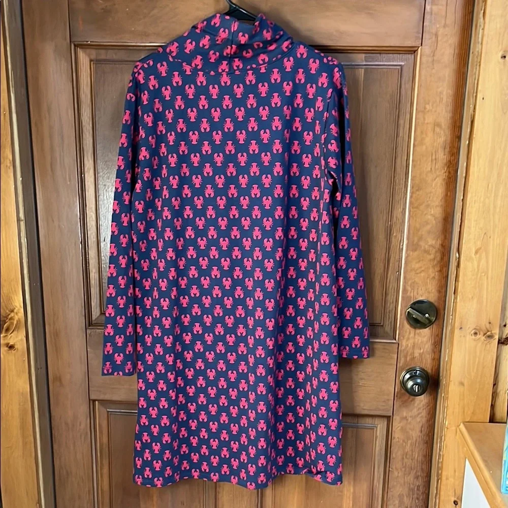 NWT NANTUCKET KIDS Navy and Red Turtleneck Lobster Print Dress